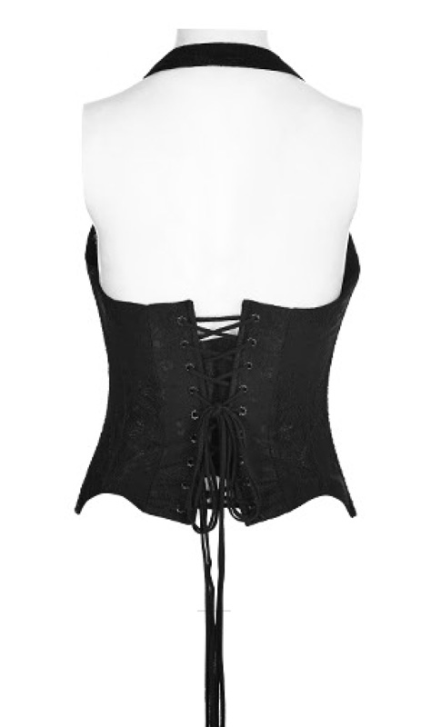 Corset gilet à bretelles et dentelle Noir Corset gilet à bretelles et dentelle Noir