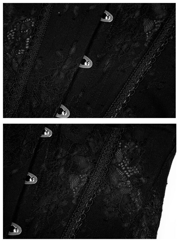 Corset gilet à bretelles et dentelle Noir Corset gilet à bretelles et dentelle Noir