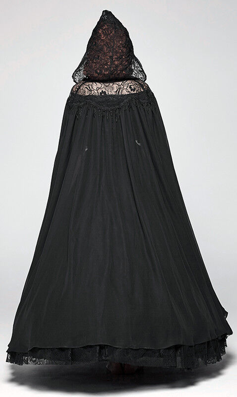 Cape voile à capuche brodée