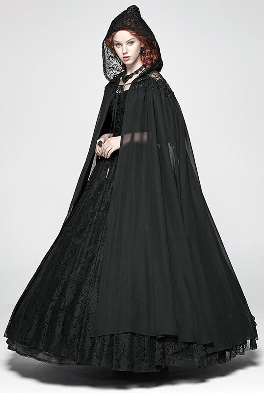 Cape voile à capuche brodée