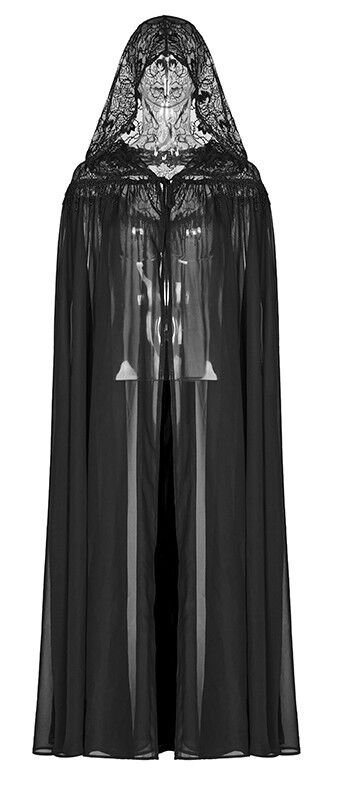 Cape voile à capuche brodée