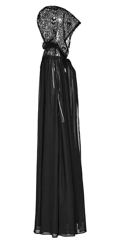 Cape voile à capuche brodée