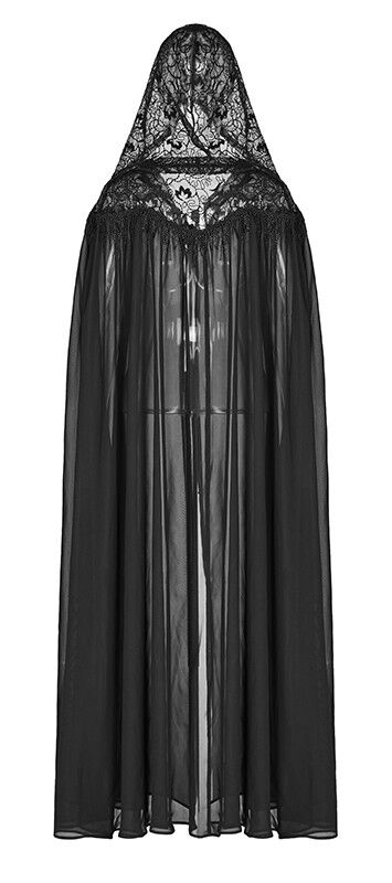 Cape voile à capuche brodée