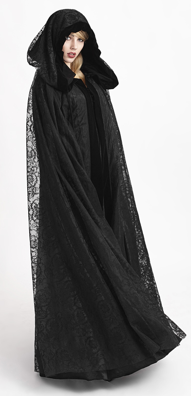 Cape réversible en velours et dentelle