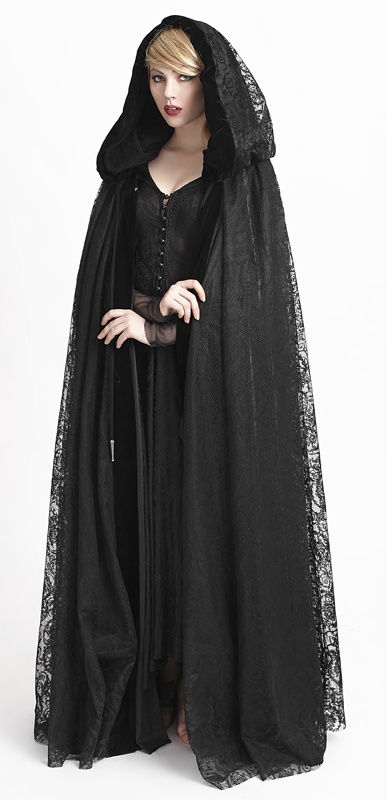 Cape réversible en velours et dentelle