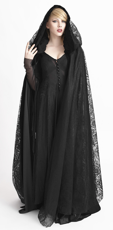 Cape réversible en velours et dentelle