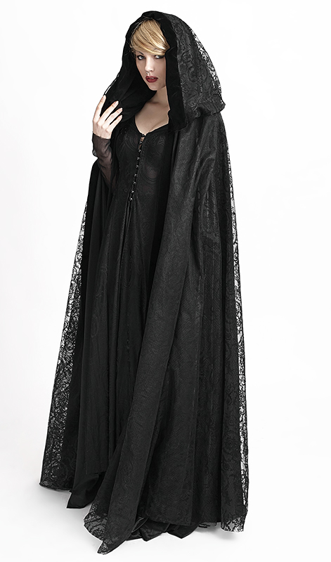 Cape réversible en velours et dentelle