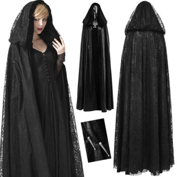 Cape réversible en velours et dentelle