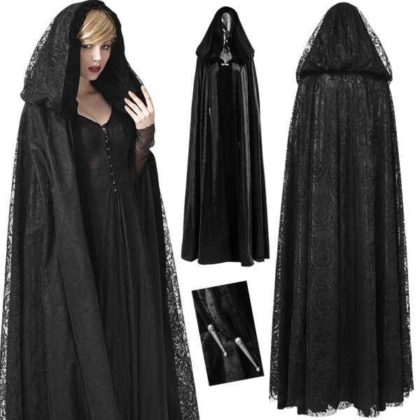 Cape réversible en velours et dentelle