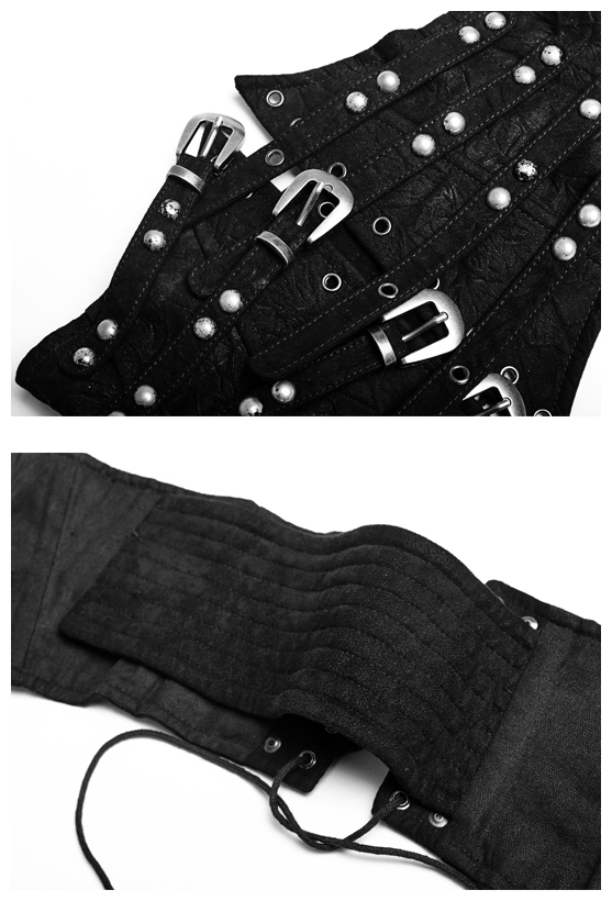 Ceinture corset en cuir végan à sangles Noir Ceinture corset en cuir végan à sangles Noir