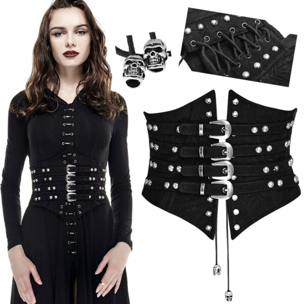 Ceinture corset en cuir végan à sangles Noir Ceinture corset en cuir végan à sangles Noir