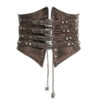 Ceinture corset en cuir végan à sangles Café