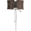 Ceinture corset en cuir végan à sangles Café