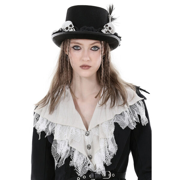 Chapeau vaudou à têtes de mort et voile