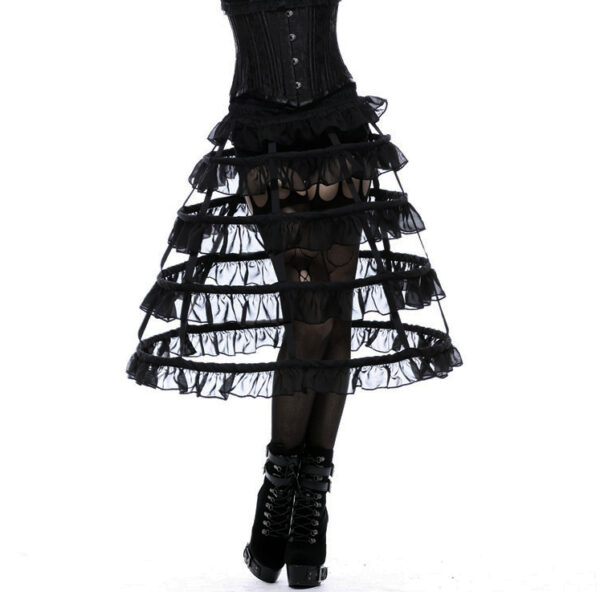 Jupon cerceau à volants façon crinoline