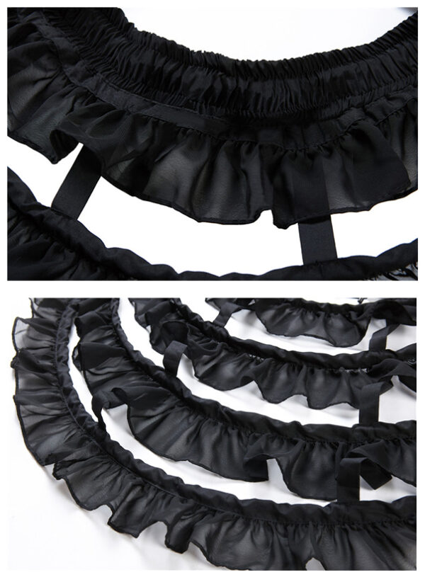 Jupon cerceau à volants façon crinoline