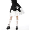 Jupe gothique lolita à volants et coeur