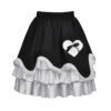 Jupe gothique lolita à volants et coeur