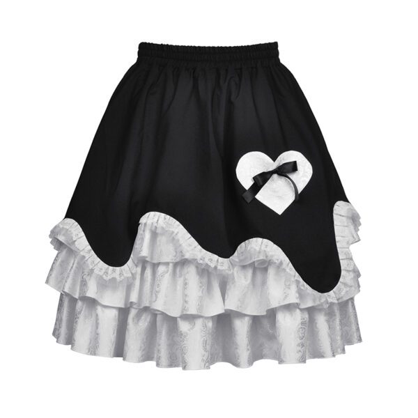 Jupe gothique lolita à volants et coeur