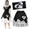 Jupe gothique lolita à volants et coeur