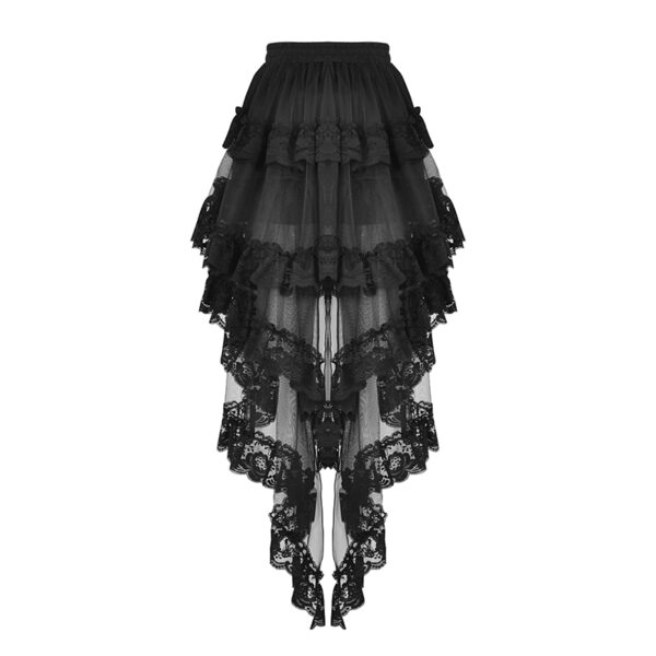 Jupe jupon à traîne en dentelle noire