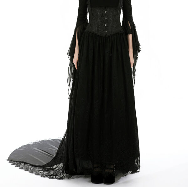 Jupe de mariée à traîne en dentelle