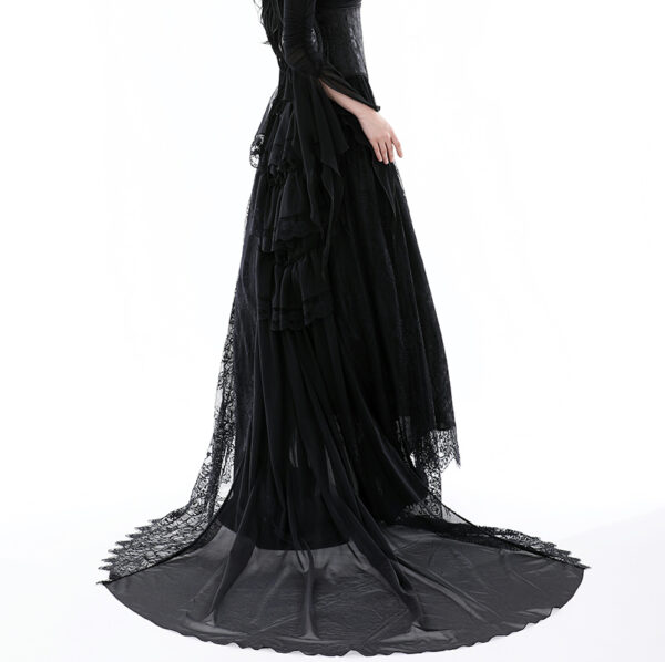 Jupe de mariée à traîne en dentelle