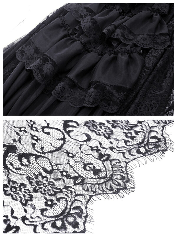 Jupe de mariée à traîne en dentelle