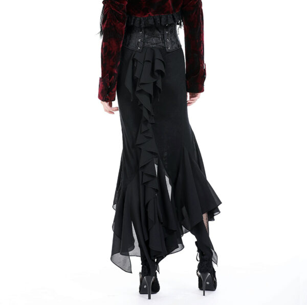 Jupe sirène fendue à volants Jupe sirène fendue à volants