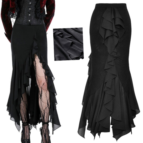 Jupe sirène fendue à volants Jupe sirène fendue à volants