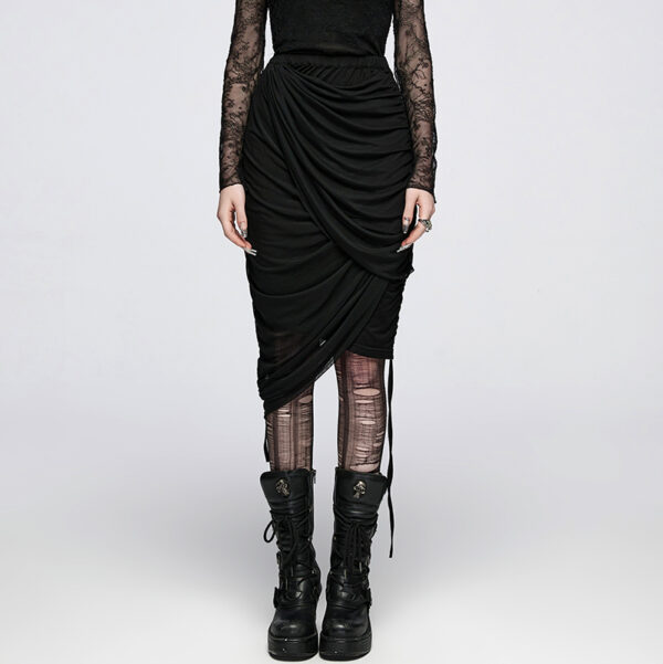 Jupe crayon froncée transformable