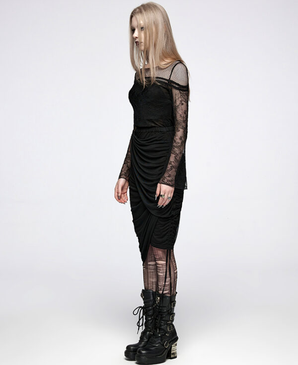 Jupe crayon froncée transformable