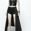 Demi-jupe asymétrique à sangles Noire