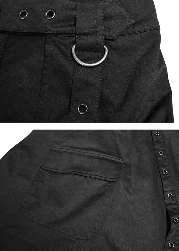 Demi-jupe asymétrique à sangles Noire