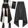 Demi-jupe asymétrique à sangles Noire