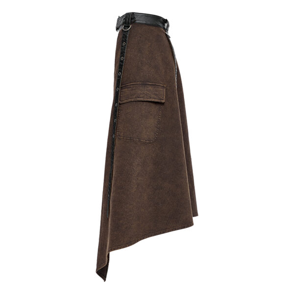 Demi-jupe asymétrique à sangles Café