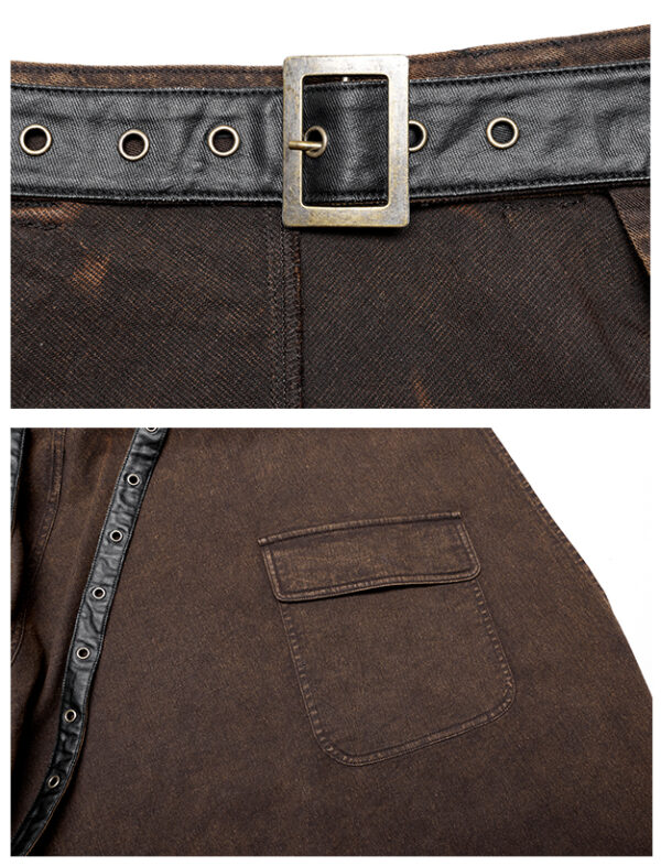 Demi-jupe asymétrique à sangles Café