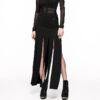Jupe longue multi fentes effet lambeaux