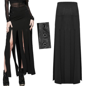 Jupe longue multi fentes effet lambeaux