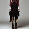 Jupe asymétrique à pans brodés