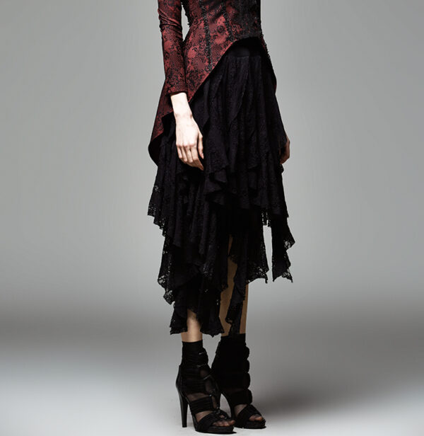 Jupe asymétrique à pans brodés