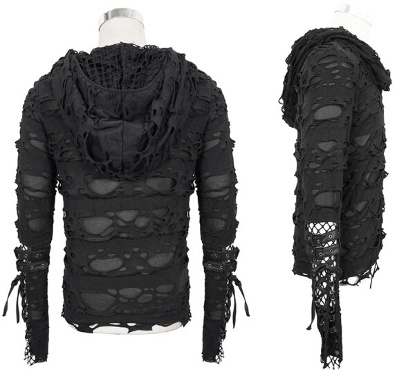 Haut déchiré à capuche et manches mitaines Haut déchiré à capuche et manches mitaines