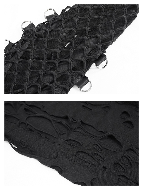 Haut déchiré à capuche et manches mitaines Haut déchiré à capuche et manches mitaines