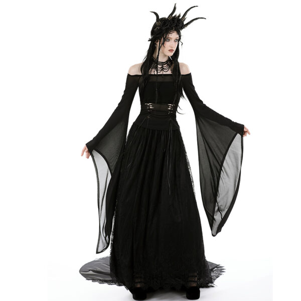 Haut en voile noir à manches très longues Haut en voile noir à manches très longues