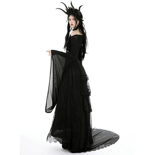 Haut en voile noir à manches très longues Haut en voile noir à manches très longues