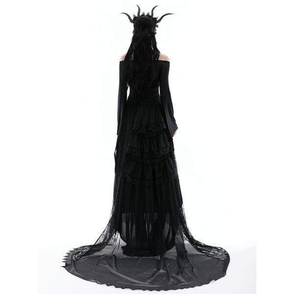 Haut en voile noir à manches très longues Haut en voile noir à manches très longues