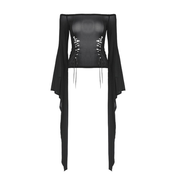 Haut en voile noir à manches très longues Haut en voile noir à manches très longues