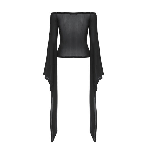 Haut en voile noir à manches très longues Haut en voile noir à manches très longues