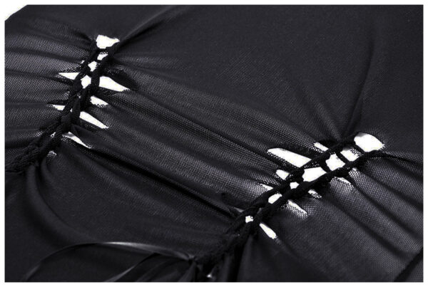 Haut en voile noir à manches très longues Haut en voile noir à manches très longues