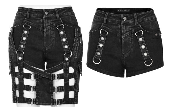 Short en jeans avec jupe cage amovible Short en jeans avec jupe cage amovible
